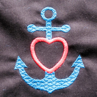 Anker mit Herz - Stickdatei