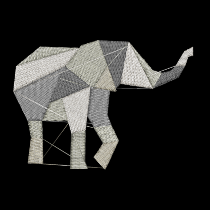 Geometrischer Elefant - Stickdatei – Bild 3