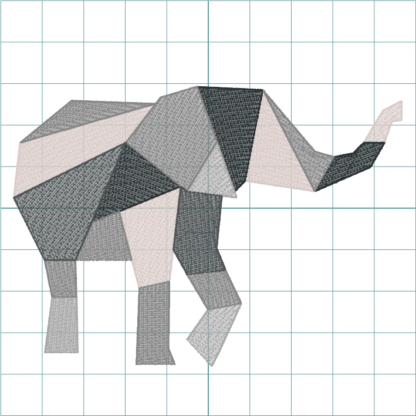 Geometrischer Elefant - Stickdatei – Bild 2