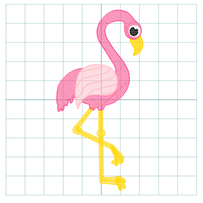 Flamingo stilisiert - Stickdatei – Bild 2