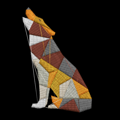 Geometrischer Wolf - Stickdatei – Bild 3