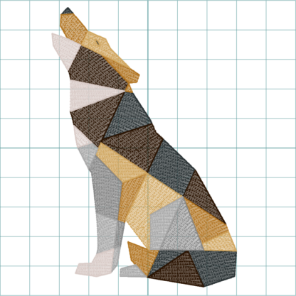 Geometrischer Wolf - Stickdatei – Bild 2